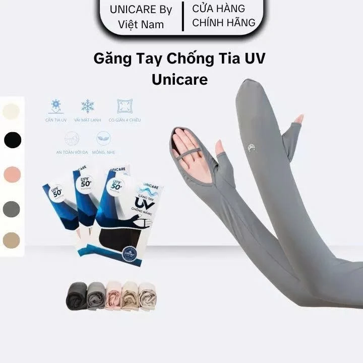 [LIVE KOC] Găng Tay Chống Nắng Unicare UPF50+ – Chống Tia UV, Mát Lạnh, Co Giãn, Thoáng Khí, Unisex