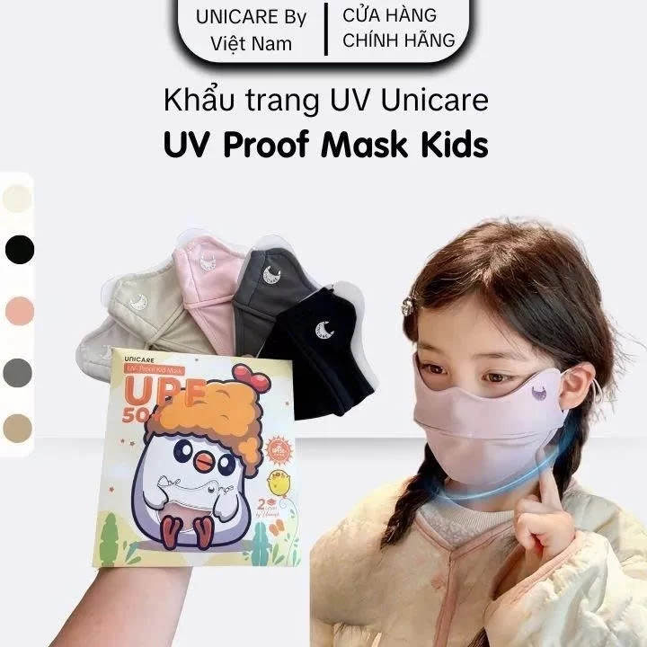 [LIVE KOC] Khẩu trang UV cho trẻ em - UV Proof Mask Kids Chống Tia UV Mềm Mịn Mát Thông Thoáng Mix Màu