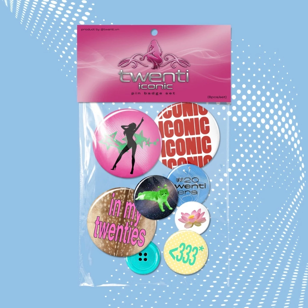 Túi 8 Pin Cài TWENTI [ TẶNG KÈM HÓA ĐƠN TỪ 700K ]