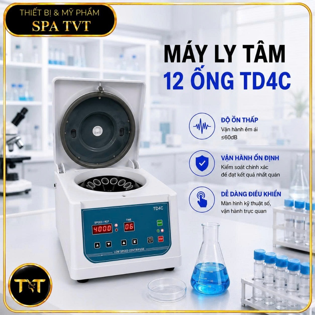 Máy ly tâm điện tử 12 ống td4c cao cấp - máy tách huyết tương 12 ống điện tử