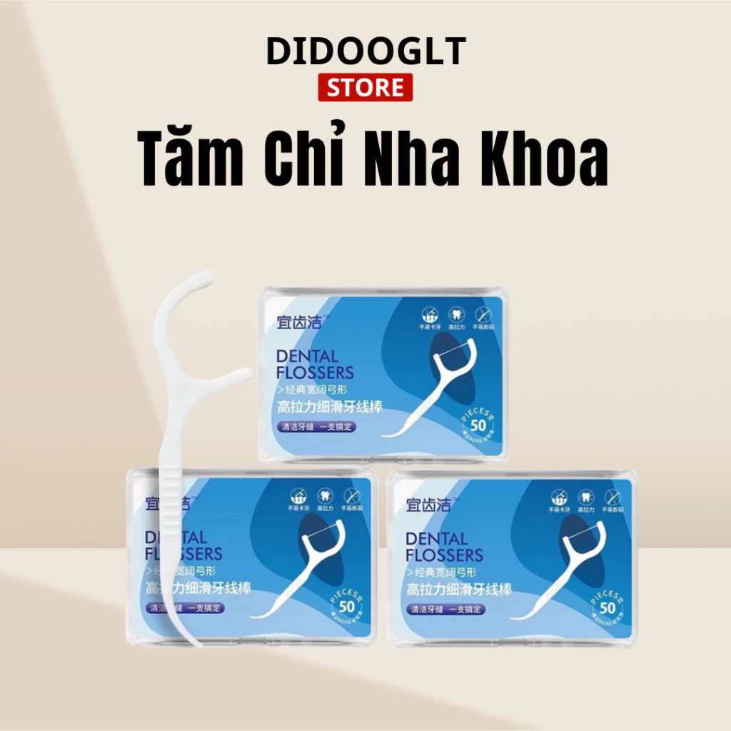 [COMBO 5 HỘP] Tăm Chỉ Nha Khoa 2 Đầu Sợi Chỉ Mảnh,Tăm Chỉ Nha Khoa Vệ Sinh Kẽ Răng