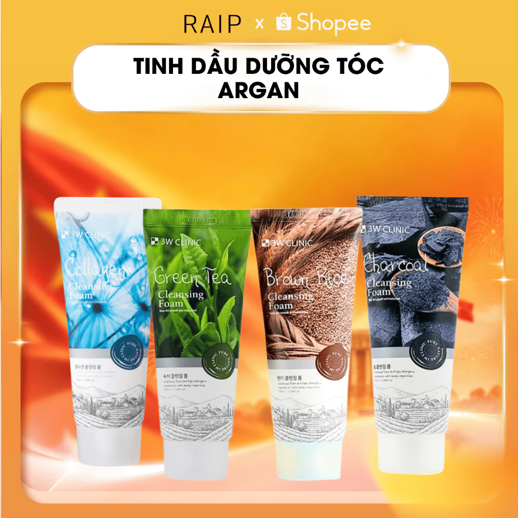 Sữa Rửa Mặt 3W Clinic Collagen Chính Hãng Hàn Quốc 100ml - Dưỡng Ẩm Da, Loại Bỏ Dầu Thừa
