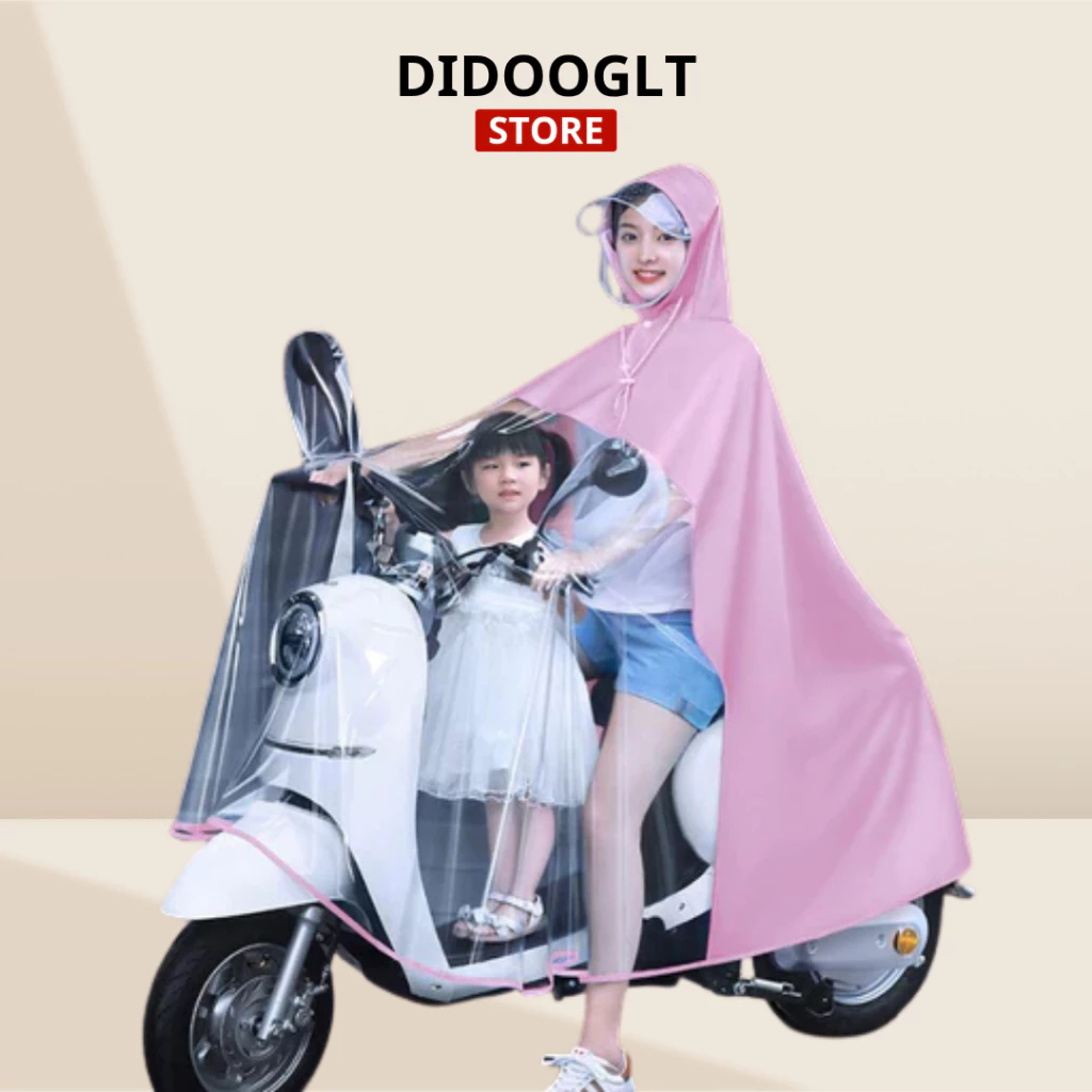 Áo mưa trong suốt phía trước Didooglt chất liệu cao cấp chống thấm nước có kính chắn mưa tiện lợi