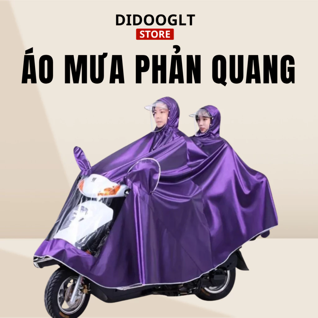 Áo Mưa Đi Xe Máy Didooglt 1 Người Và 2 Người Che Phủ Toàn Thân Kèm Kính Chắn Mưa Tiện Dụng