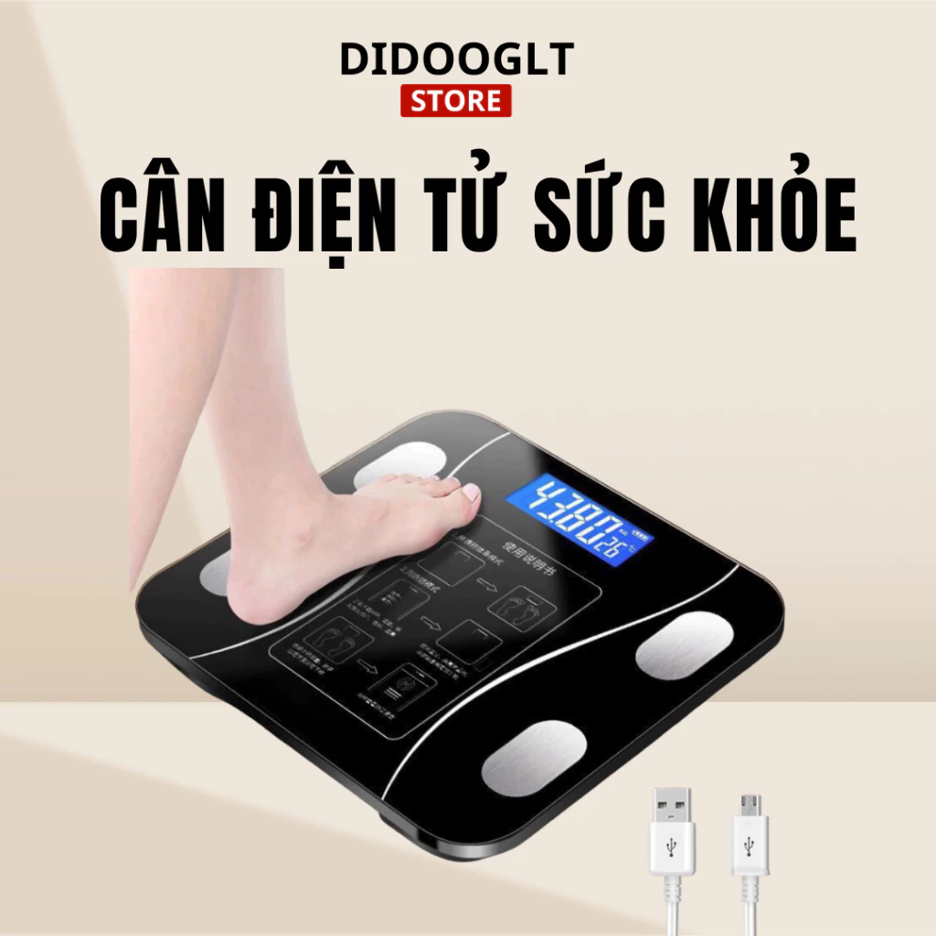 Cân Điện Tử Sức Khỏe Didooglt Kết Nối Bluetooth Phân Tích Chỉ Số Cơ Thể Tiện Lợi