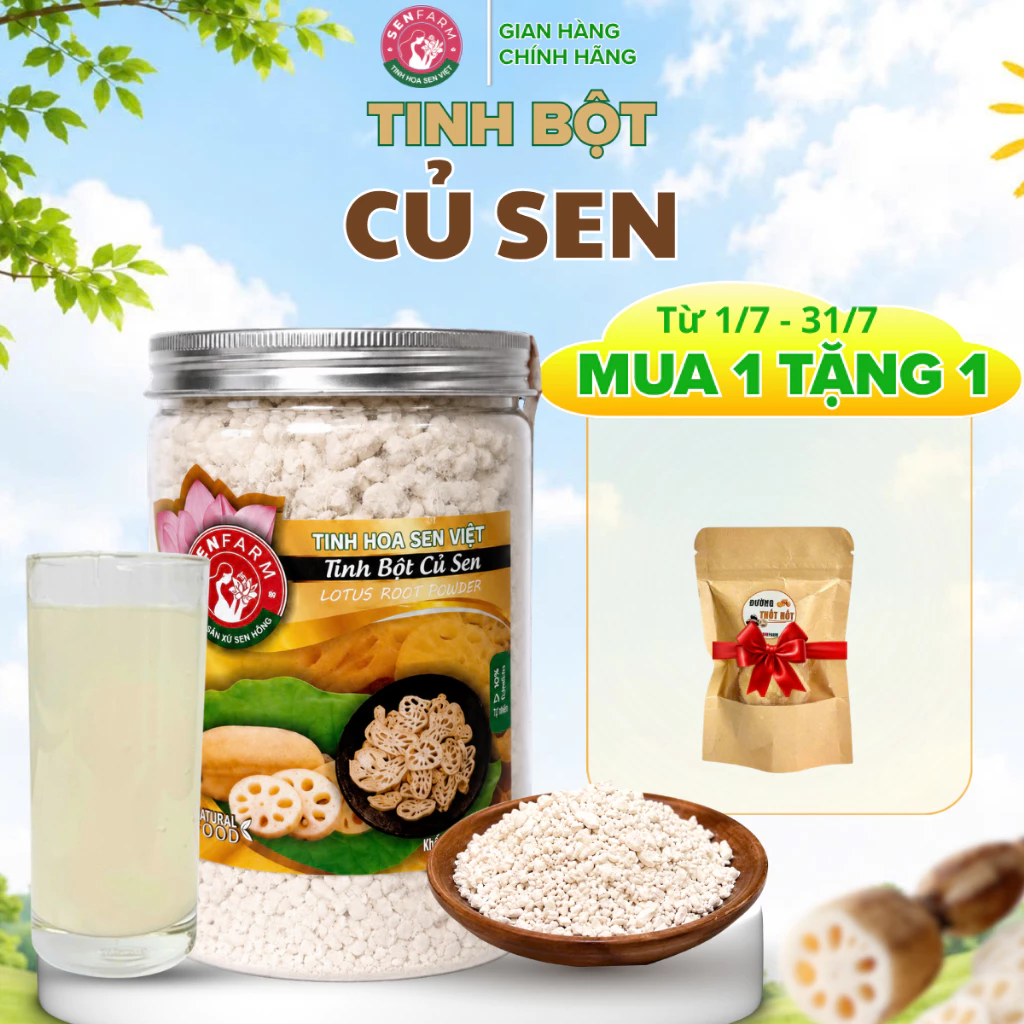 Tinh Bột Củ Sen Nguyên Chất - Dưỡng Nhan, Giảm Cân, Ngủ Ngon - Senfarm