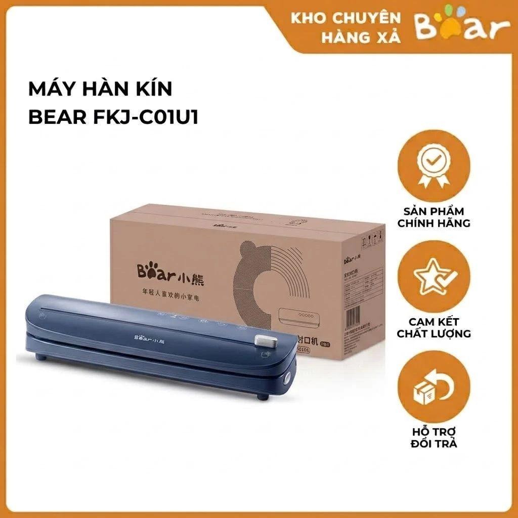 Máy Hút Chân Không Bảo Quản Thực Phẩm Bear FKJ-C01U1 Công Suất 95W Không Kén Thực Phẩm Tự Động Hàn Miệng Túi