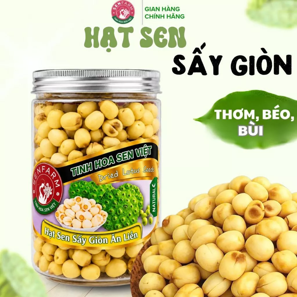 Hạt sen sấy giòn ăn liền Senfarm thượng hạng