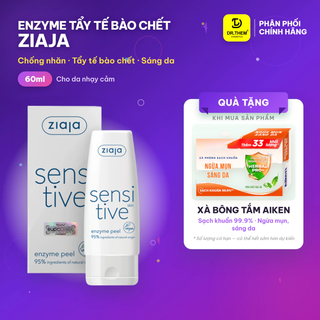 Enzyme Tẩy Tế Bào Chết Dịu Nhẹ Ziaja Sensitive Skin Enzyme Peel 60ml- Dr Thêm