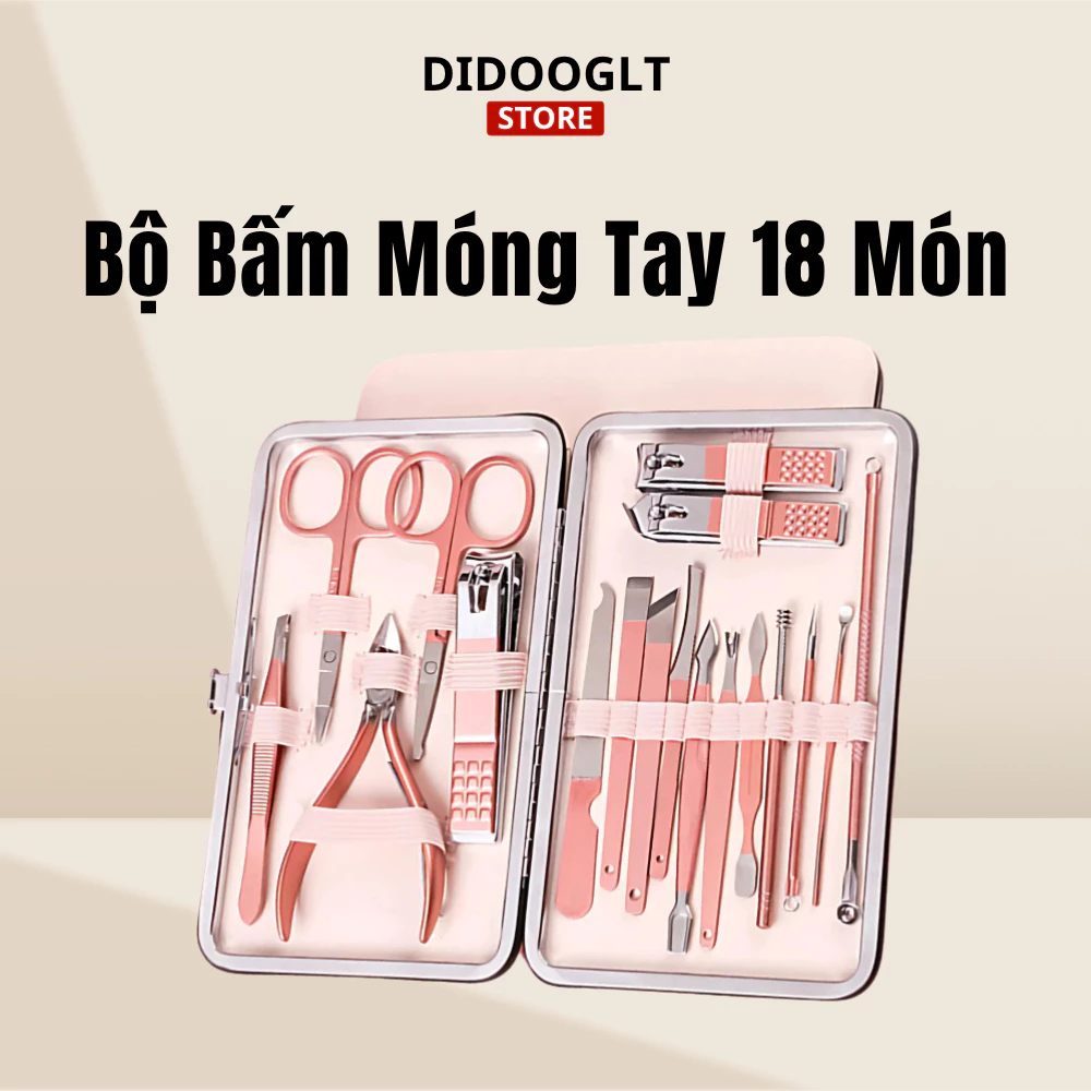 Bộ Dụng Cụ Bấm Móng Didooglt 18 Món Cao Cấp Kèm Hộp