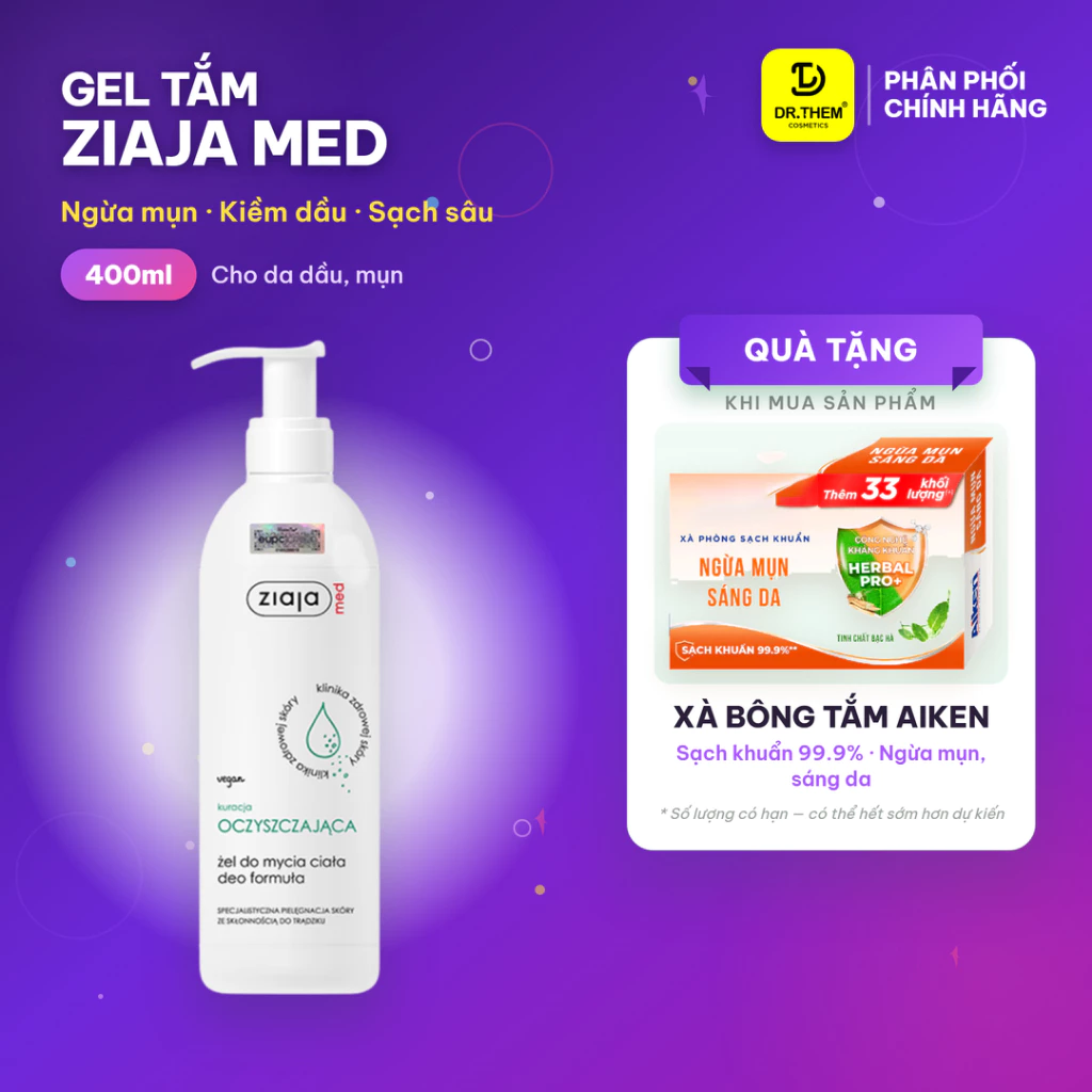 Gel Tắm Ziaja Ngừa Khuẩn, Ziaja Med Kuracja Oczyszczajaca Zel Do Mycia Ciala Deo Formula- Dr Thêm