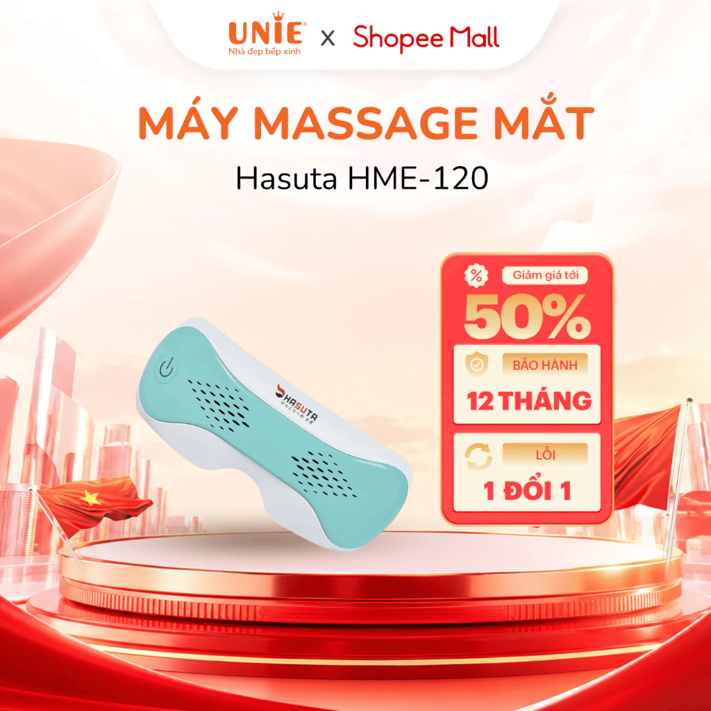 Máy massage mắt thông minh HME 120, kết nối Bluetooth, hàng chính hãng