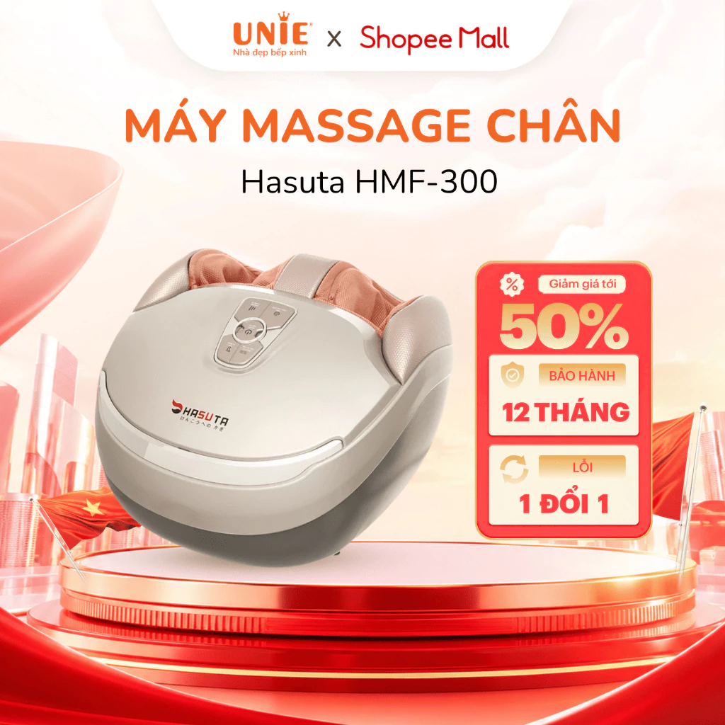 Máy massage chân Cao cấp HASUTA HMF 300, màn hình cảm ứng, 12 túi khí, nhiều chế độ massage