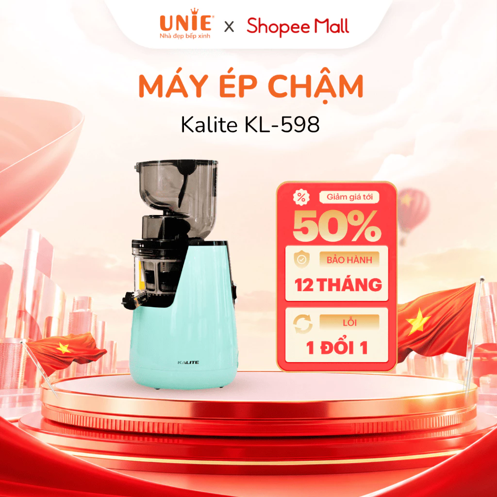 Máy Ép Chậm Kalite KL-598 Công Suất 400W Dễ Vệ Sinh - Ép Trái Cây Kiệt Bã Kết Hợp Làm Kem Tiện Lợi