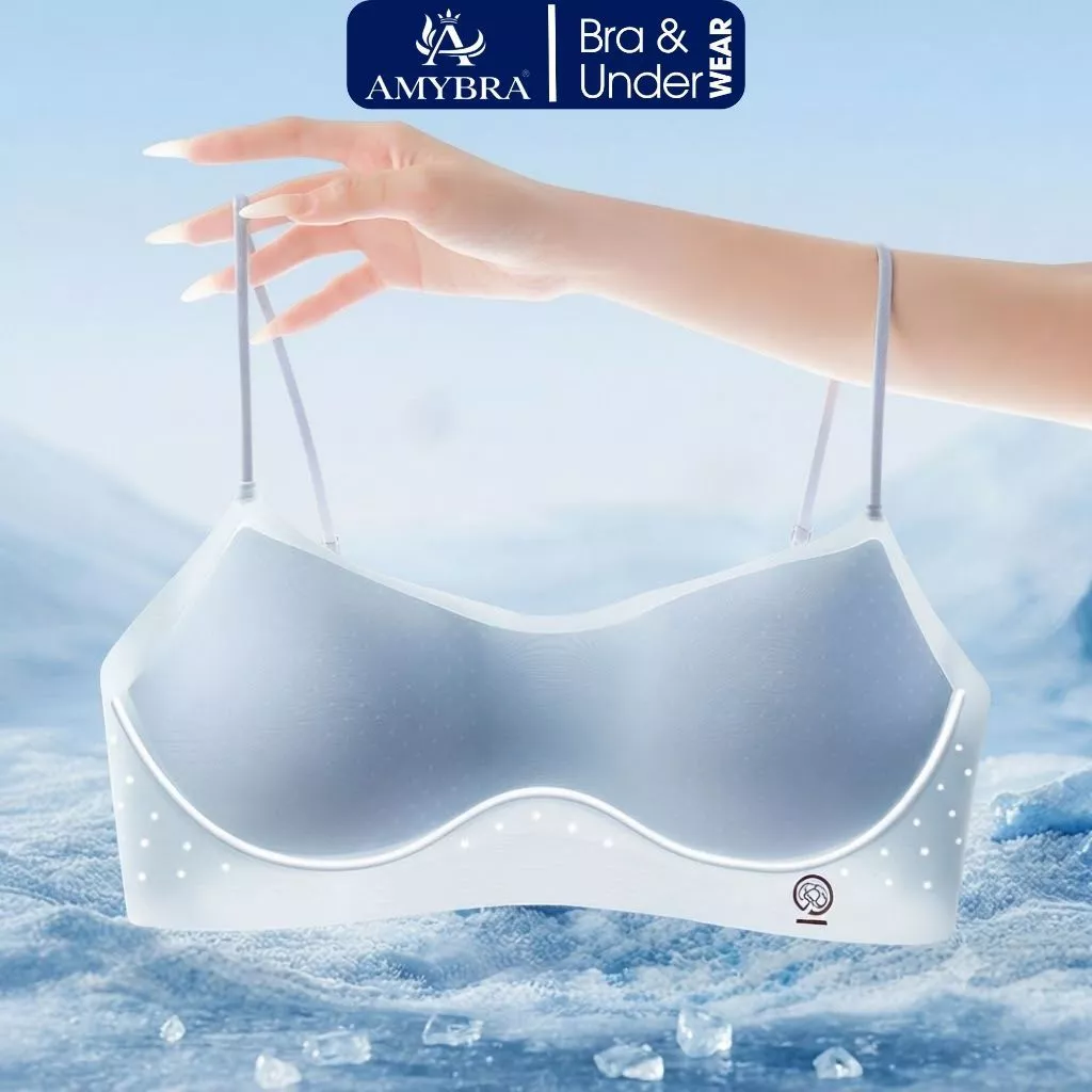 Áo Lót Nữ Nâng Ngực Cổ Thấp Không Lộ Viền, Áo Ngực Nữ Không Đường May Mặc Nhiều Cách AMYBRA A1248