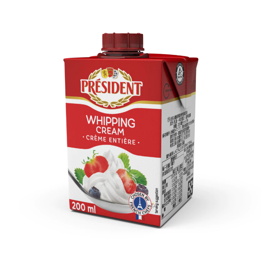 [Quà tặng] Kem Đánh Bông Whipping Cream UHT, 35,1% chất béo, nhập khẩu từ Pháp President - 200ml