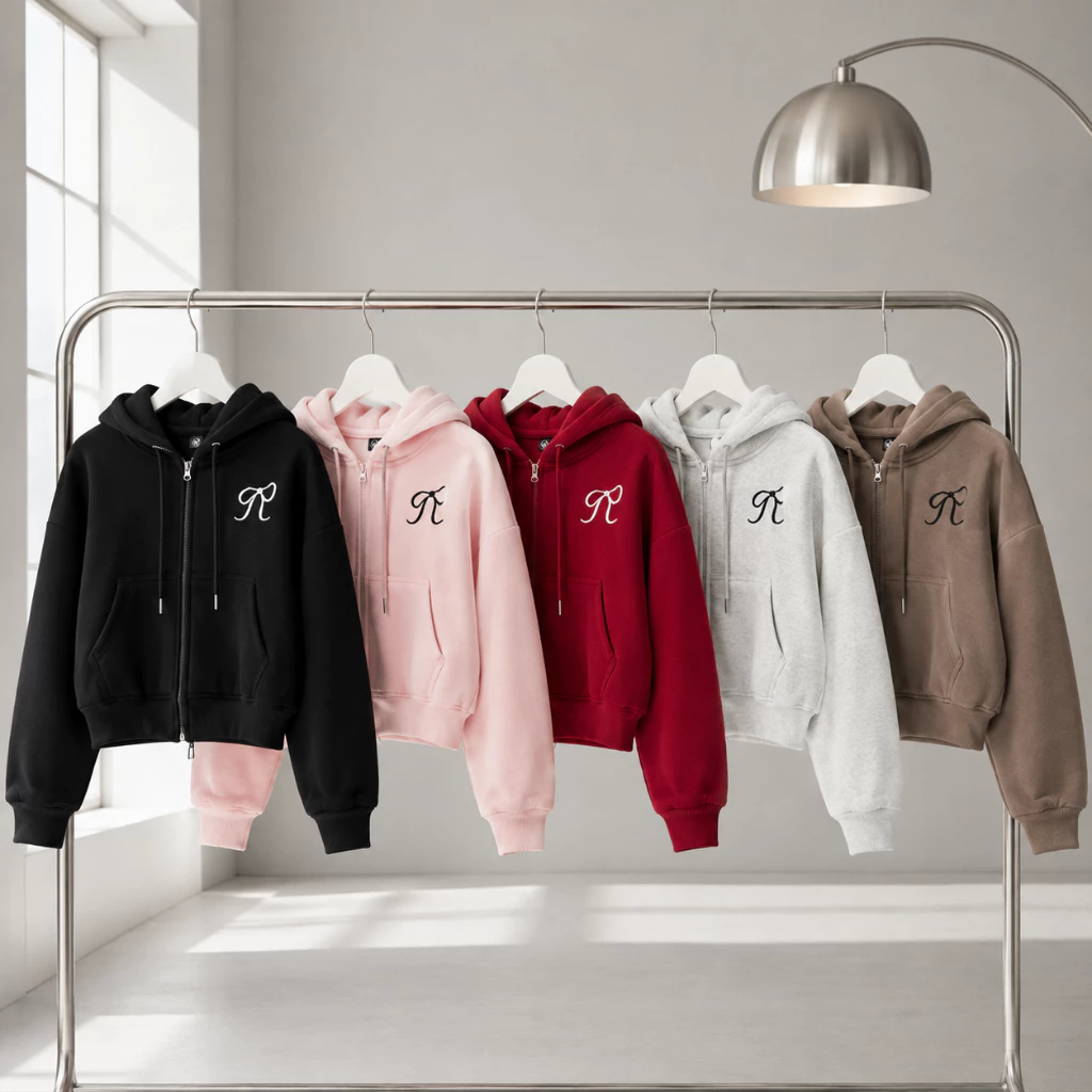 Áo Khoác Hoodie Zip Nữ TOMANO Vải Nỉ Dày Tay Phồng Nón Rộng Form Unisex Chống Nắng - KNXK16
