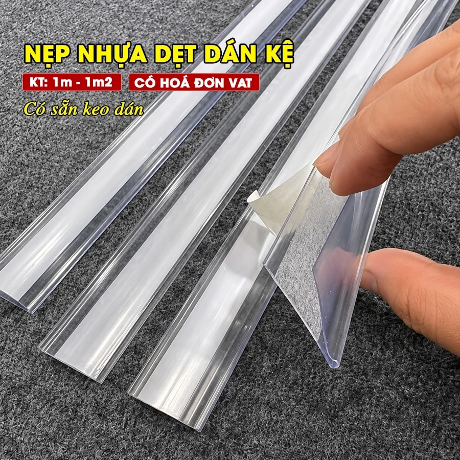 (Có hoá đơn VAT) Combo 5 Thanh Nẹp dán dẹt, Nẹp dán siêu thị, nẹp gài giá trong siêu thị, cửa hàng