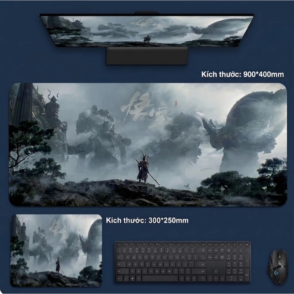 LÓT CHUỘT GAMING HÌNH RỒNG NGỘ KHÔNG SIÊU NÉT, THẢM TRẢI BÀN BỀ MẶT SPEED DI CỰC MƯỢT