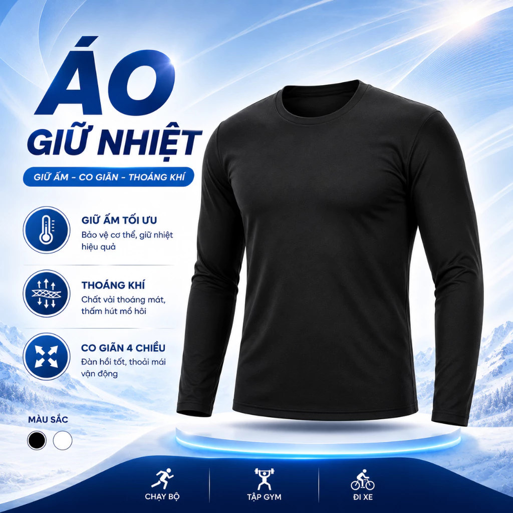 [ Hàng Loại 1 ] Áo Giữ Nhiệt Nam Áo Dài Tay Nam Body Bóng Đá Thể Thao Co Dãn 4 Chiều Giữ Ấm Giữ Form Cực Tốt LADO88Store