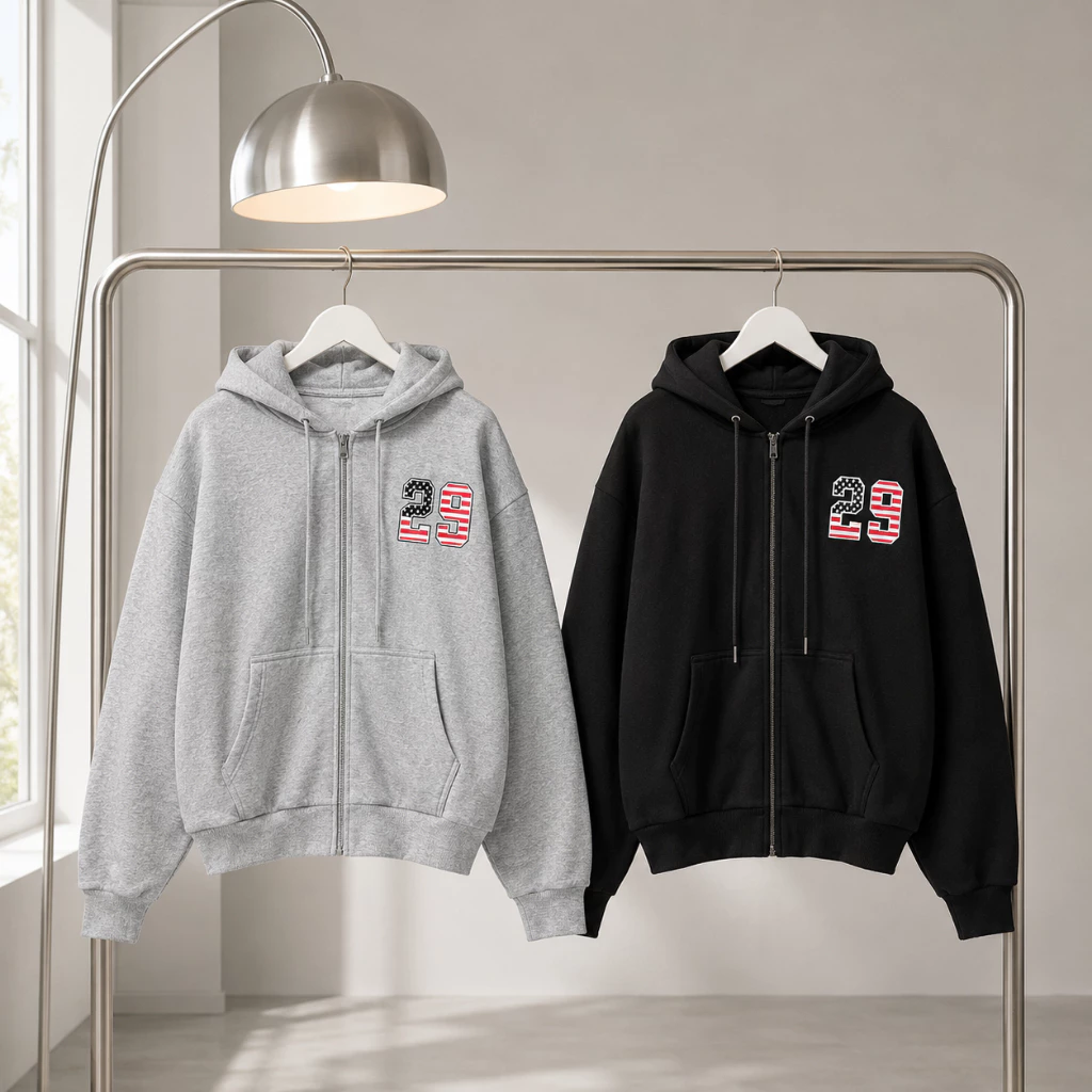 Áo Khoác Hoodie Zip Nam Nữ TOMANO Vải Nỉ Dày Tay Phồng Nón Rộng Form Unisex Chống Nắng - KNXK19