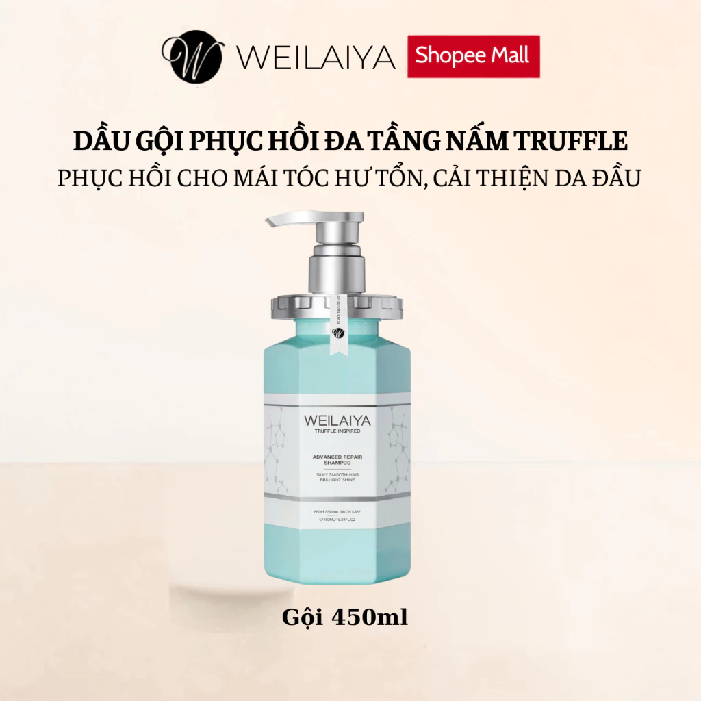 Dầu gội phục hồi đa tầng nấm Truffle Weilaiya, phục hồi tóc hư tổn khô xơ, CHAI GỘI 450ml