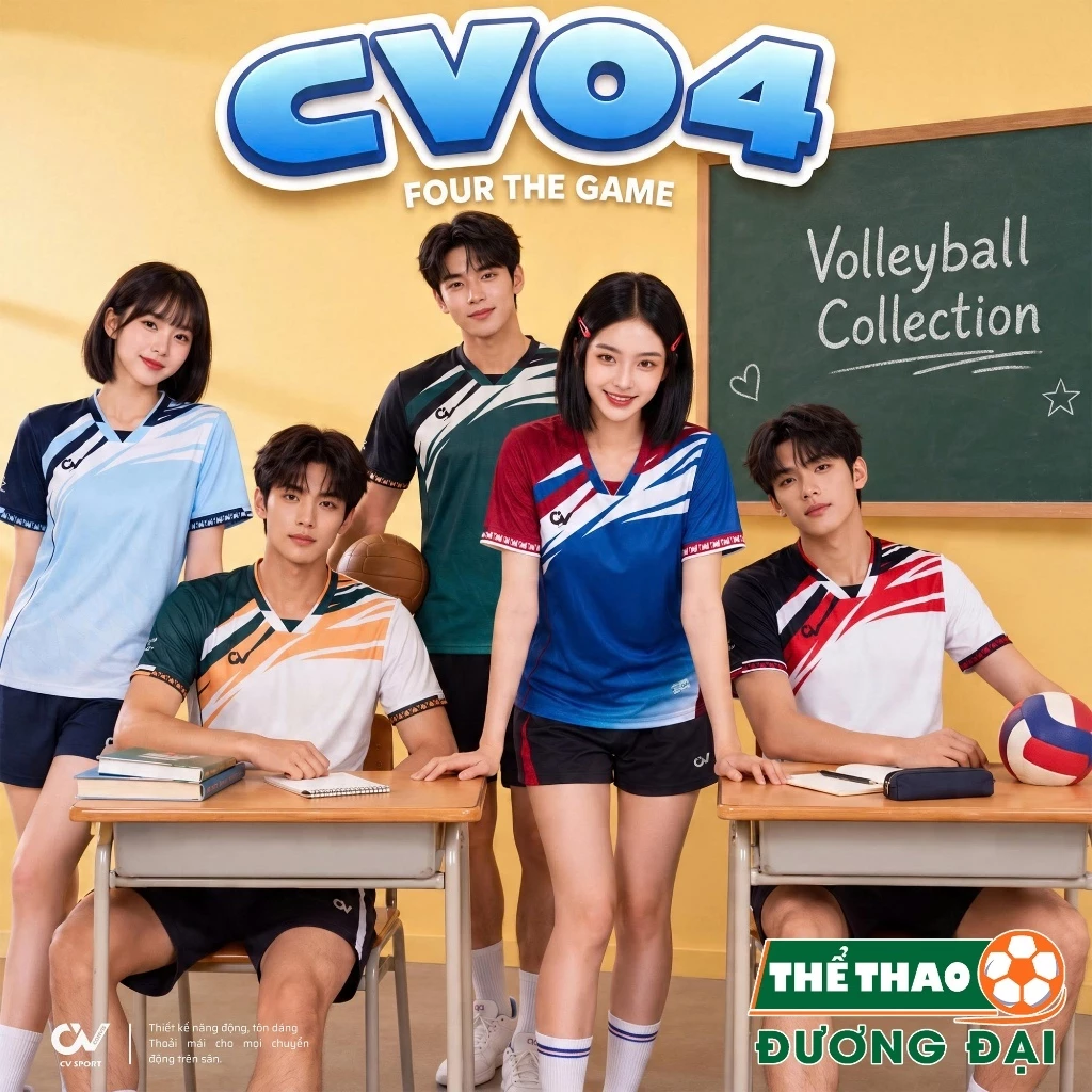 BST Quần Áo Bóng Chuyền CV CV04 Thun Mè C-Airmaxx Thoáng Khí Thể Thao Đương Đại