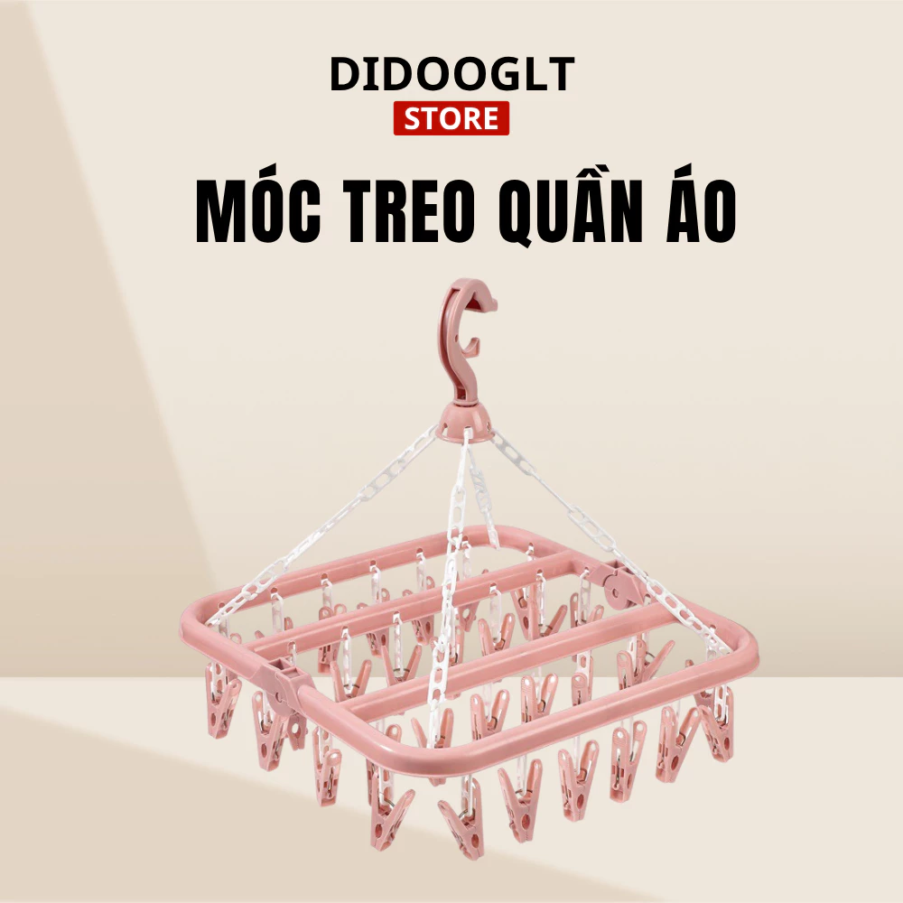 Móc Treo Tất Vớ Didooglt Móc Chùm Phơi Quần Áo Trẻ Em 32 Kẹp Đa Năng, Gấp Gọn Tiện Dụng