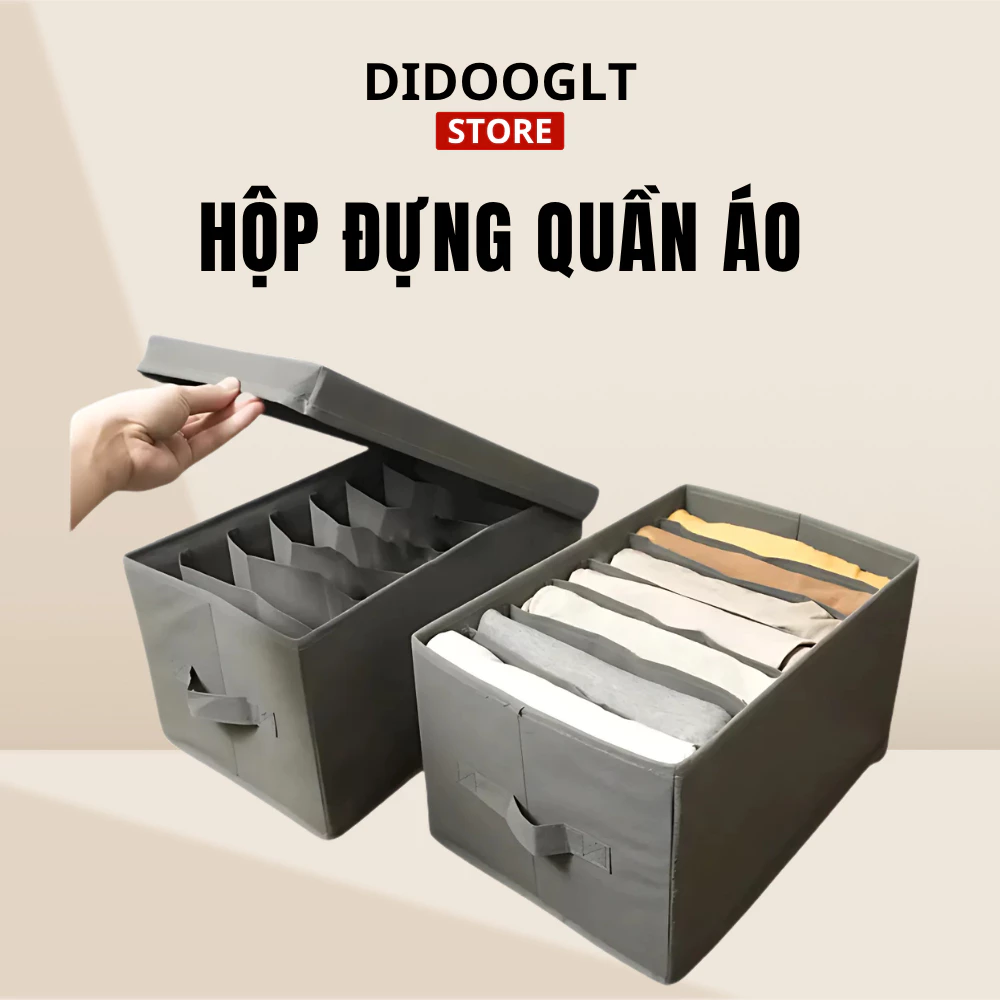 Hộp vải đựng quần áo chia ngăn Didooglt túi vải đựng quần jean áo sơ mi chia 7 ngăn 9 ngăn tiện lợi