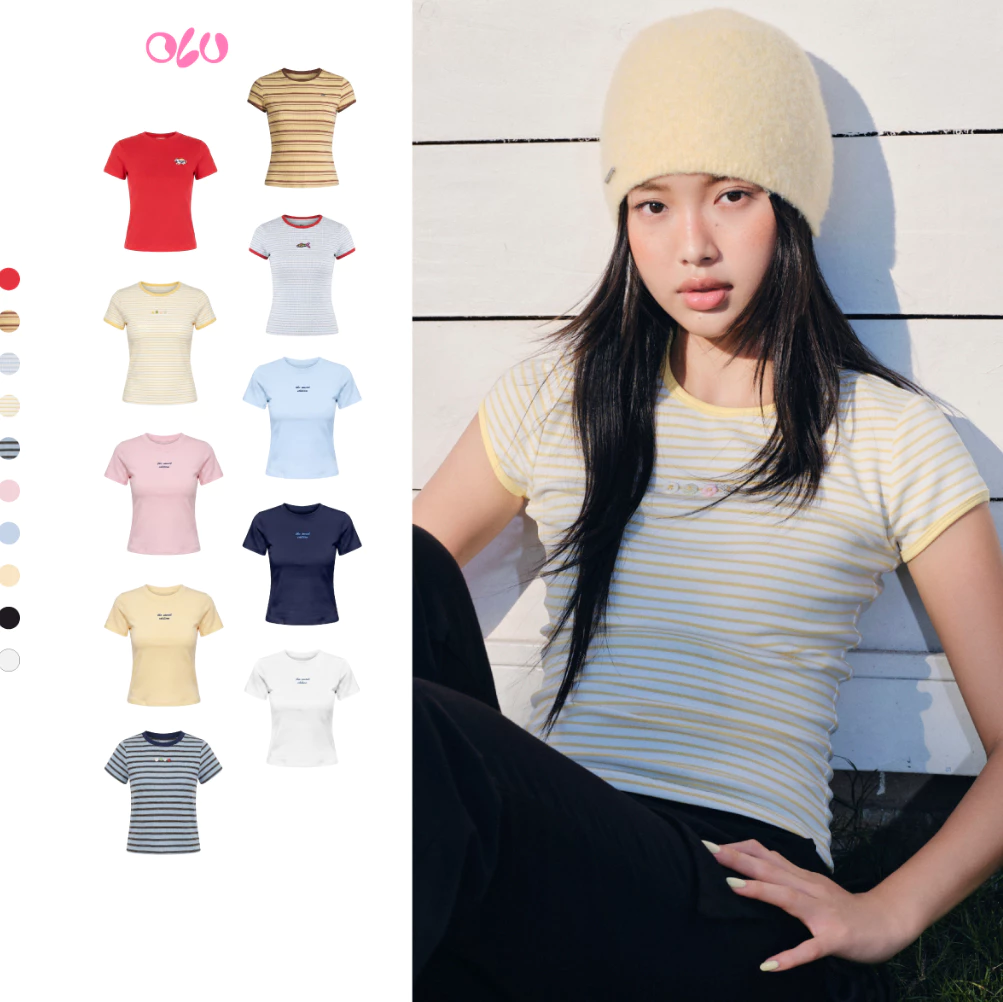 Áo thun OLV babytee basic cổ tròn năng động Cotton Babytee nhiều màu phù hợp đi chơi đi dạo