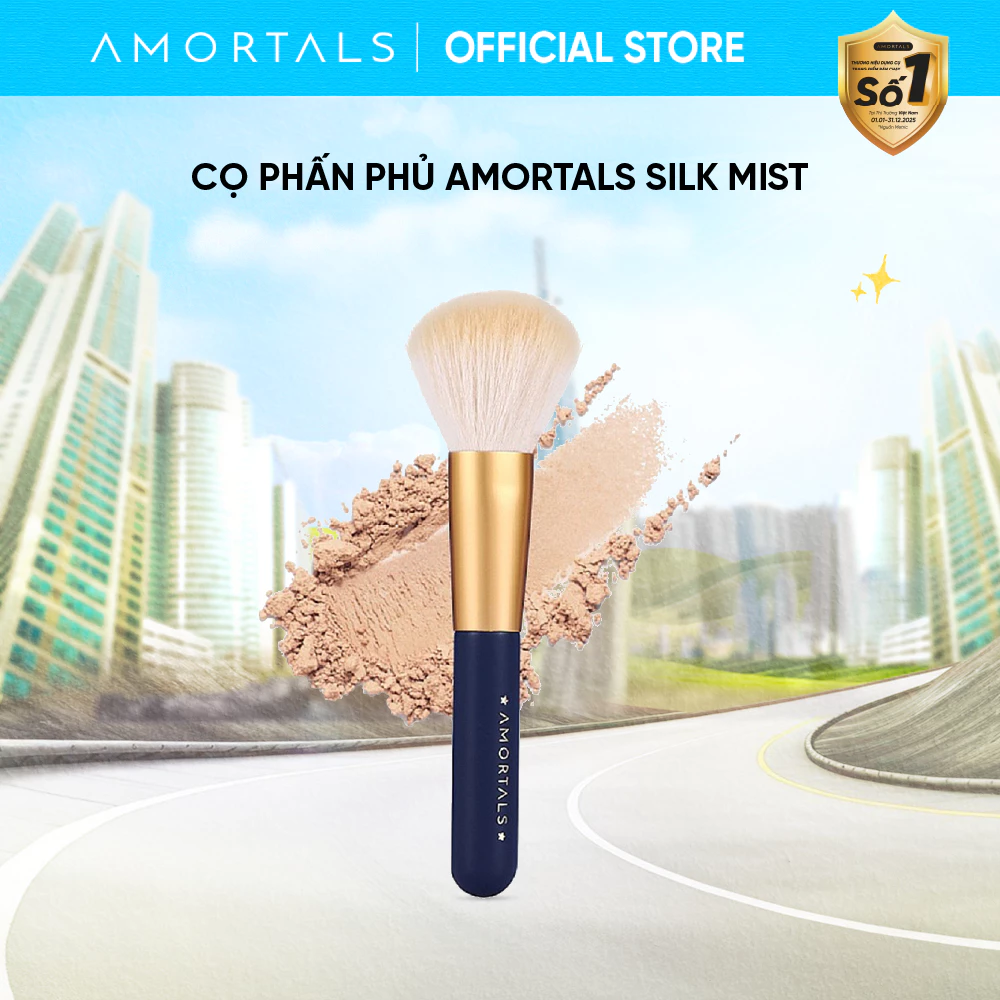 Cọ Phủ Phấn AMORTALS Chuyên Dụng, Lông Mềm Mịn, Không Rụng, Tán Đều Tự Nhiên