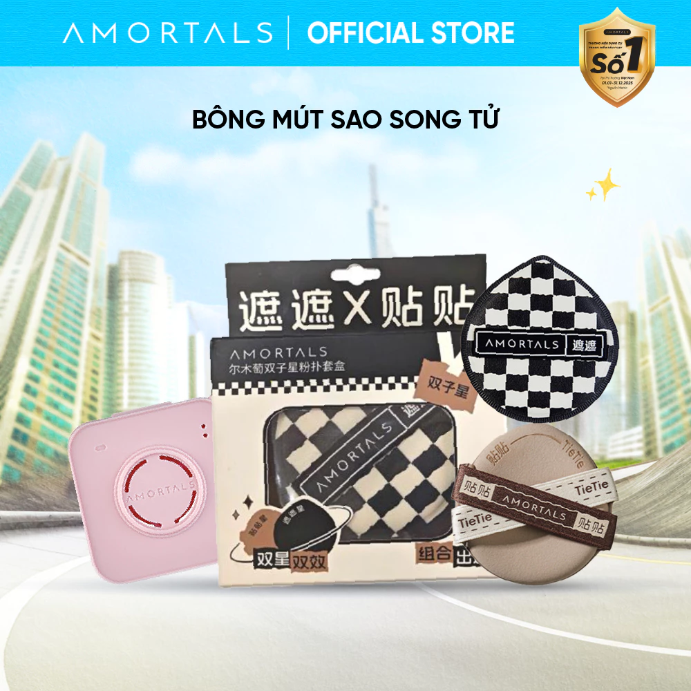 [BD] Bông Mút Trang Điểm Sao Song Tử Amortals – Dùng Khô & Ướt, Dễ Tán, Cho Lớp Nền Mịn Lì & Căng Bóng, Không Hút Kem