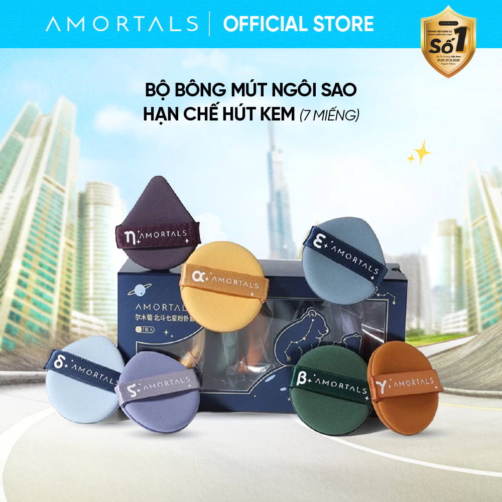 Bộ Mút Trang Điểm AMORTALS Ngôi Sao – Mỏng Nhẹ, Tán Kem Nền Đều Mịn