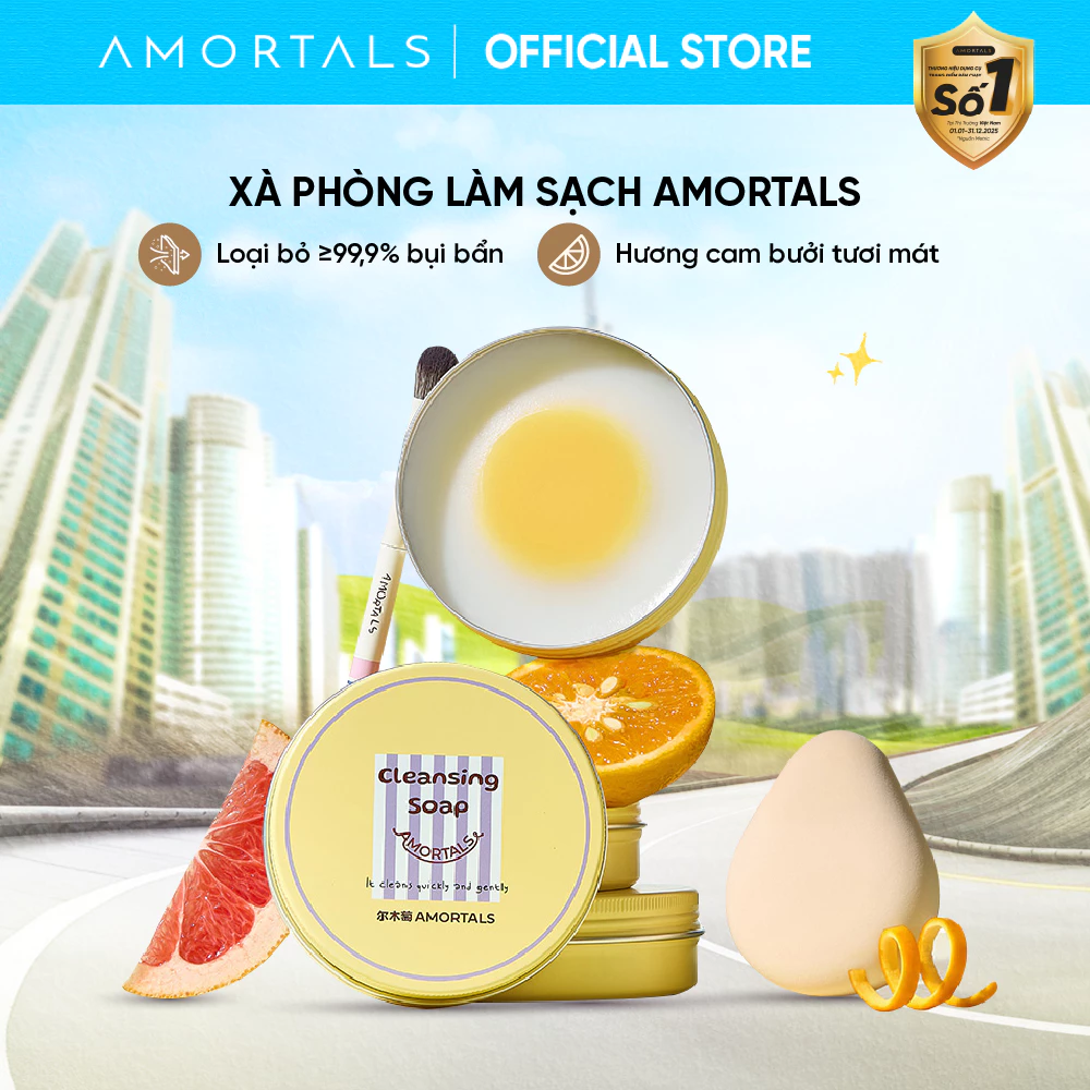 [BD] Xà Phòng Làm Sạch Dụng Cụ Trang Điểm Amortals - Soap Giúp Giặt Cọ Và Mút Sạch Như Mới