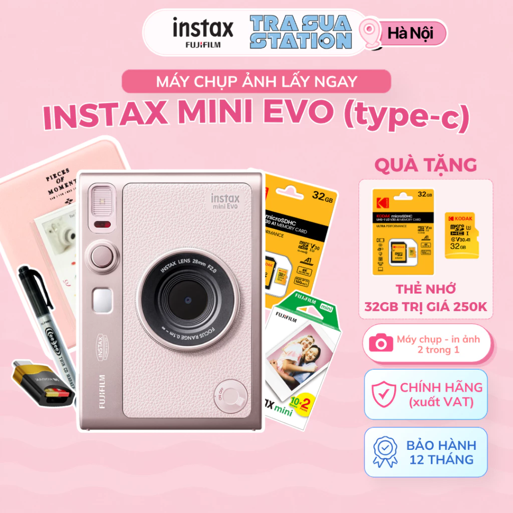 Fujifilm Instax Mini Evo - Máy chụp ảnh lấy ngay kết hợp in ảnh bằng điện thoại