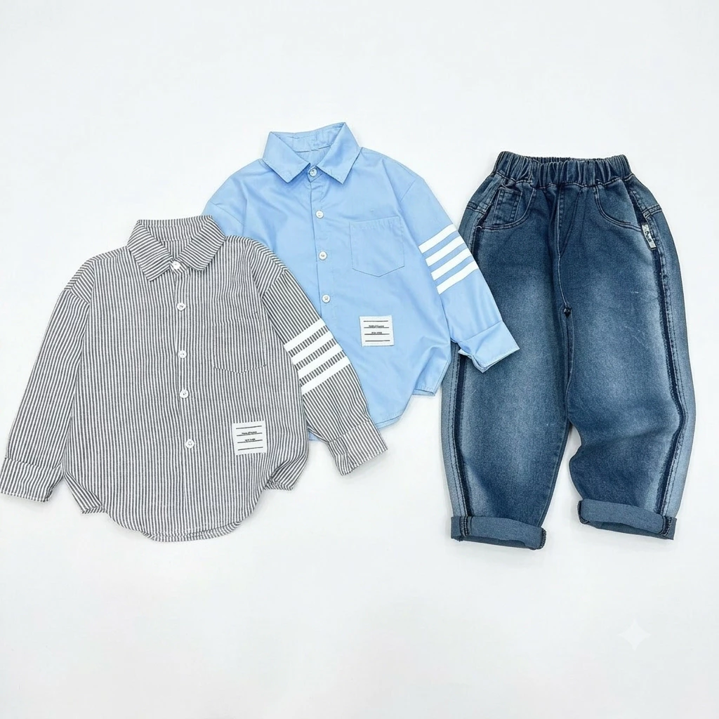 Áo Sơ Mi Dài Tay Boy phố -Đi Tiệc - Sơ Mi boy phố Đi Học Cho Bé Trai -Áo Sơ Mi Kiểu Dáng hàn quốc-----
