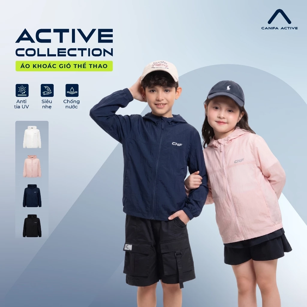 Áo khoác gió đa năng unisex trẻ em anti UV chống nước chất liệu gió mỏng nhẹ mát nhanh khô PS26 CANIFA 3OT26S002