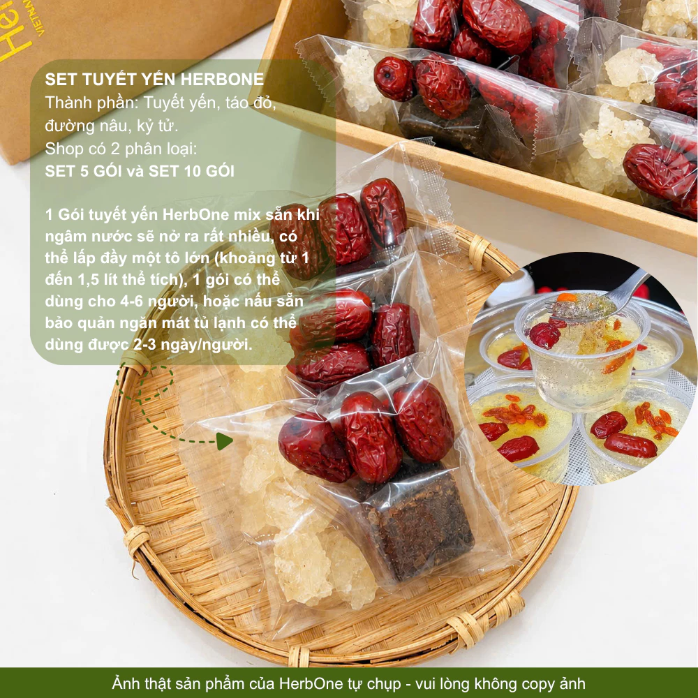 (Tặng hạt chia) Set Tuyết Yến Táo Đỏ Đường Nâu Kỷ Tử Thanh Lọc Cơ Thể, Da Hồng Hào Khỏe Đẹp Từ Bên Trong