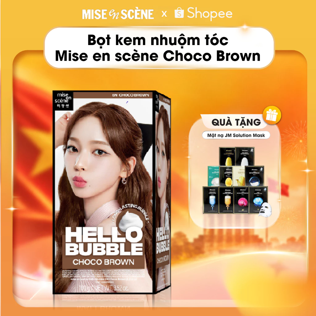[KHÔNG CẦN TẨY] Thuốc Nhuộm Tóc mise en scène Dạng Bọt NÂU CHOCO, Thuốc Nhuộm Tóc Tại Nhà Không Cần Tẩy 100g