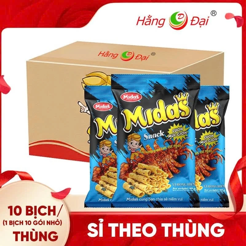 [SỈ NGUYÊN THÙNG] 100 Gói Mực Cuộn Giòn 40g – Snack Mực Không Cay, Giòn Thơm Đậm Vị, Đồ Ăn Vặt