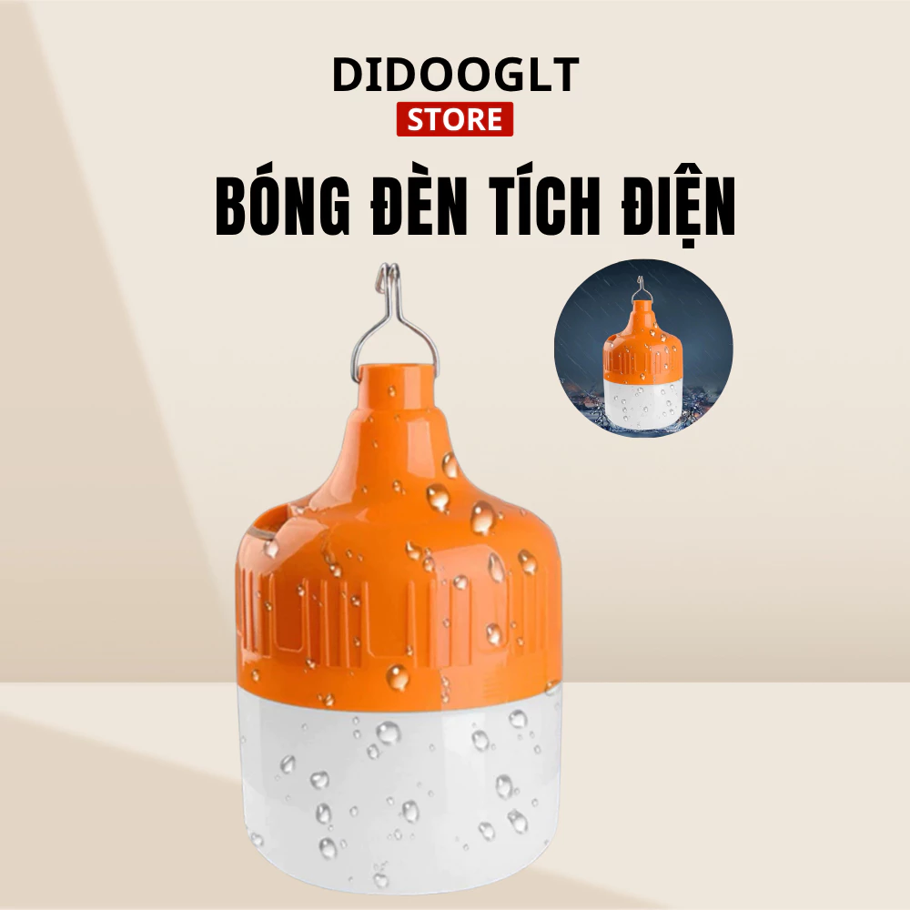 Bóng đèn led tích điện DIDOOGLT Đèn tích điện công suất 100W chống nước, sạc USB tiện lợi