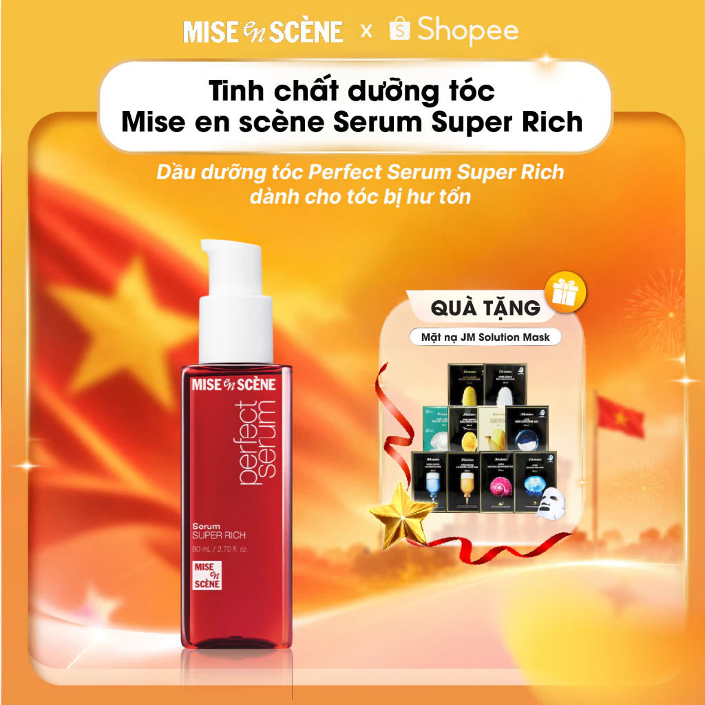 Tinh chất dưỡng tóc mise en scène Perfect Serum Super Rich phục hồi tóc hư tổn nặng 80ml