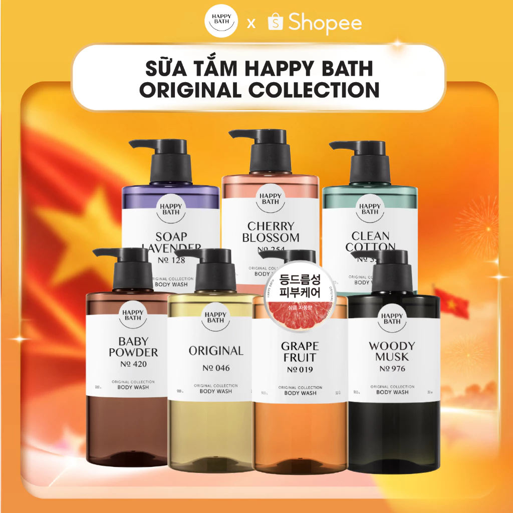 Sữa Tắm Happy Bath Tẩy Da Chết Nhẹ Nhàng, Giúp Da Đều Màu Trẻ Hóa, Sữa Tắm Dưỡng Da Cấp Ẩm 910ml