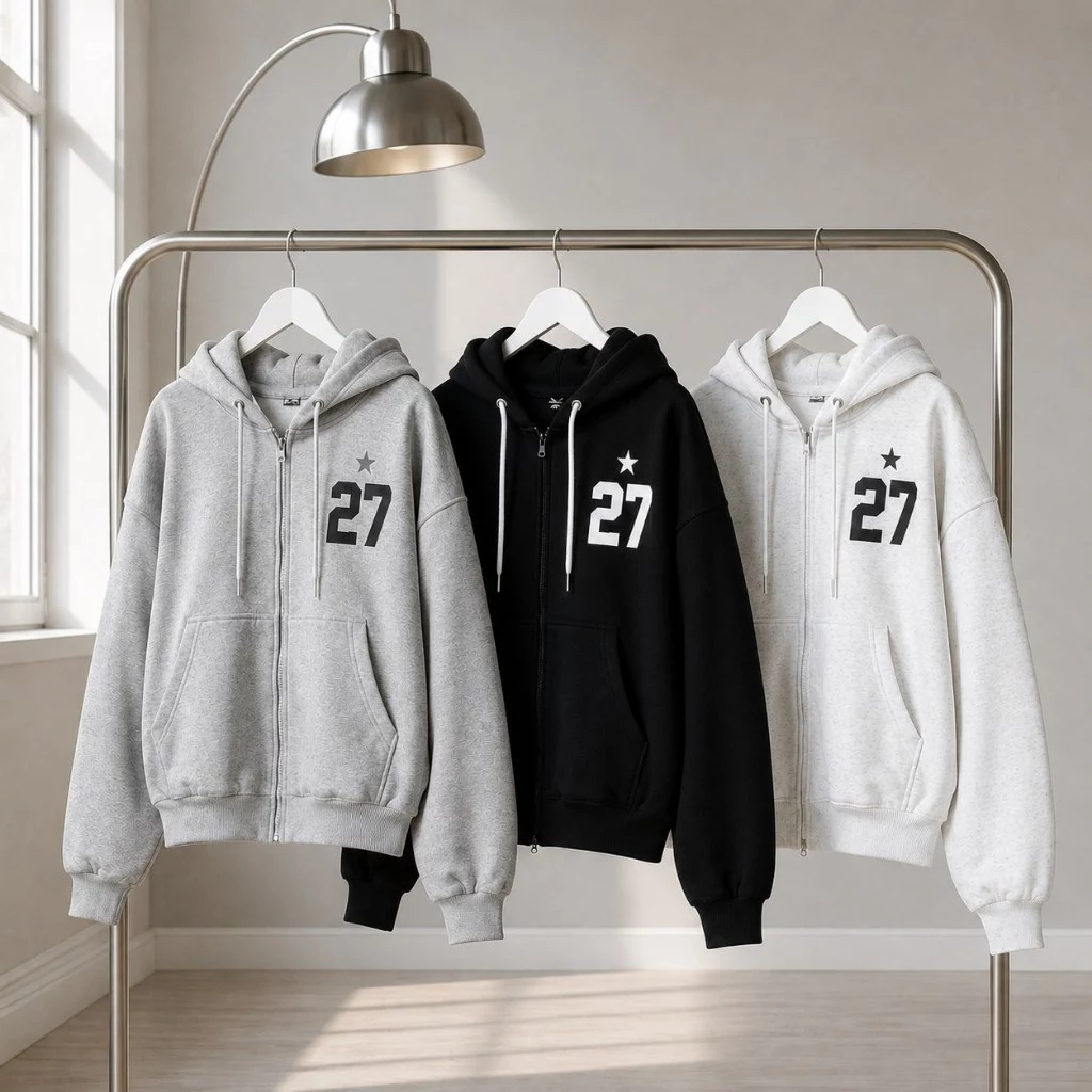 Áo Khoác Hoodie Zip Nam Nữ TOMANO Vải Nỉ Dày Tay Phồng Nón Rộng Form Unisex Chống Nắng - KNXK23