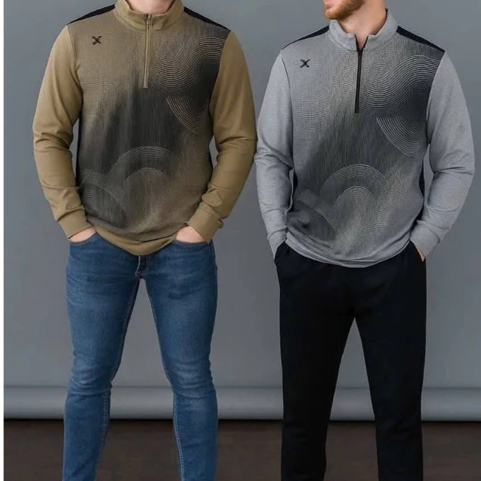 Áo nỉ bông dài tay cổ Polo 1/4 zip hiệu j.dx xuất hàn chuẩn đẹp ( hình shop chụp)