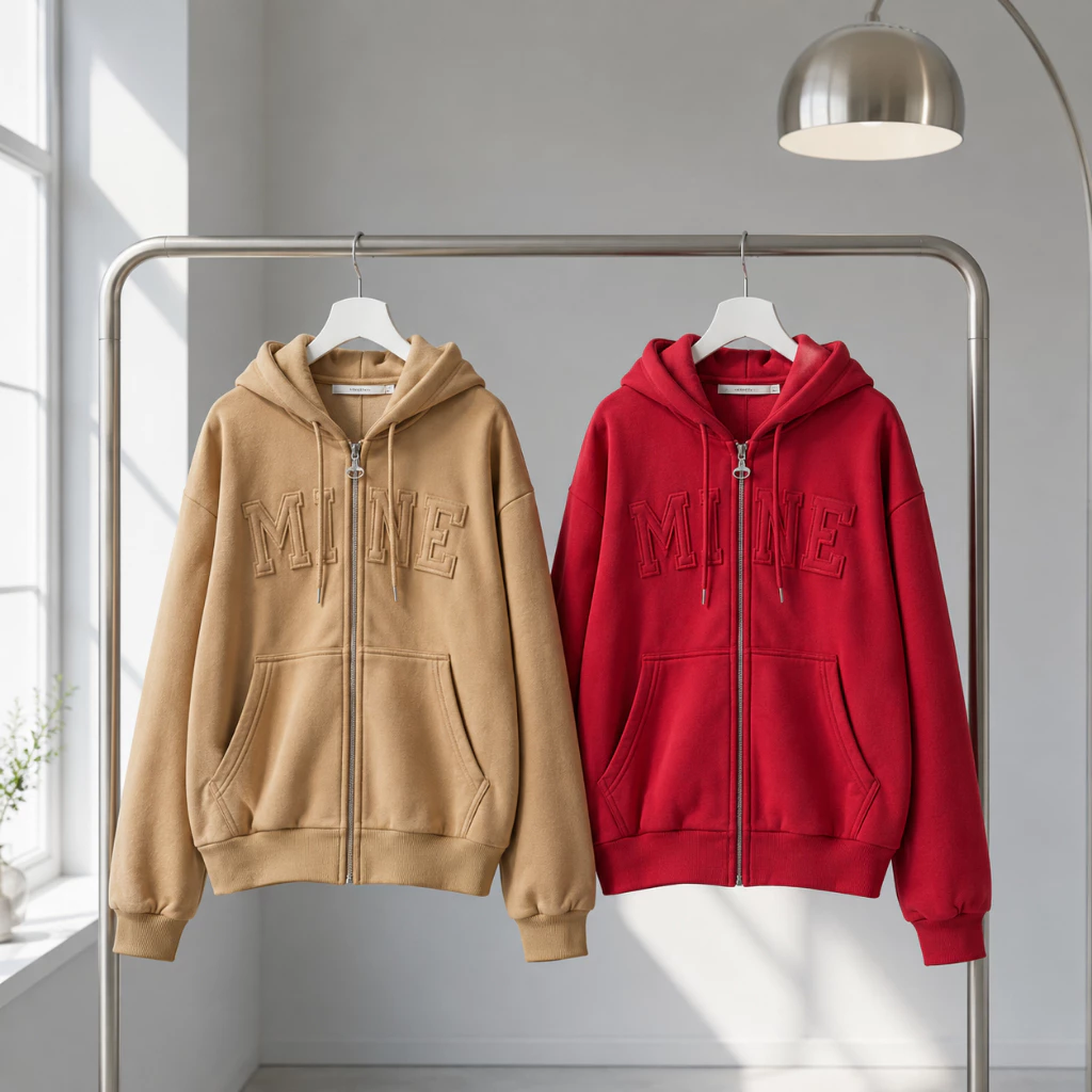 Áo Khoác Hoodie Zip Nam Nữ TOMANO Vải Nỉ Dày Tay Phồng Nón Rộng Form Unisex Chống Nắng - KNXK24