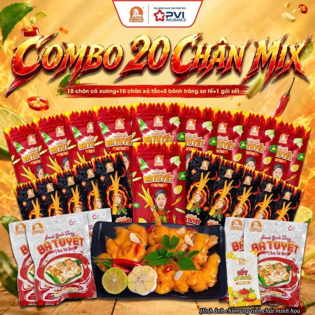 COMBO 20 CHÂN GÀ BÀ TUYẾT MIX - ĂN CÙNG BÀ TUYẾT