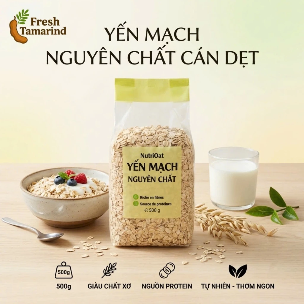 [500g] Yến Mạch Nguyên Chất Nguyên Hạt - Eatclean