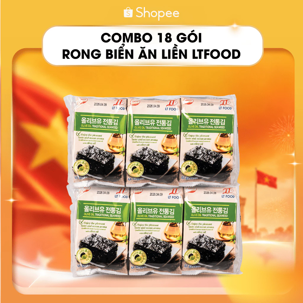 Rong Biển Cuộn Cơm Hàn Quốc LT Food Vị Olive Giòn Rụm Bổ Dưỡng Cho Cả Gia Đình