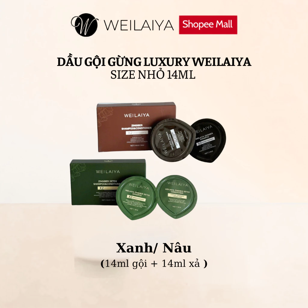 Dầu gội xả gừng Weilaiya LUXURY SIZE MINI Hũ 14g